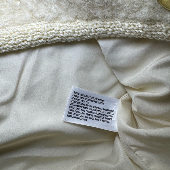 Future Collective Teddy Chain Jacket with Gold Accents - Cream Size XS NWT - Picture 8 of 9